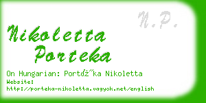 nikoletta porteka business card